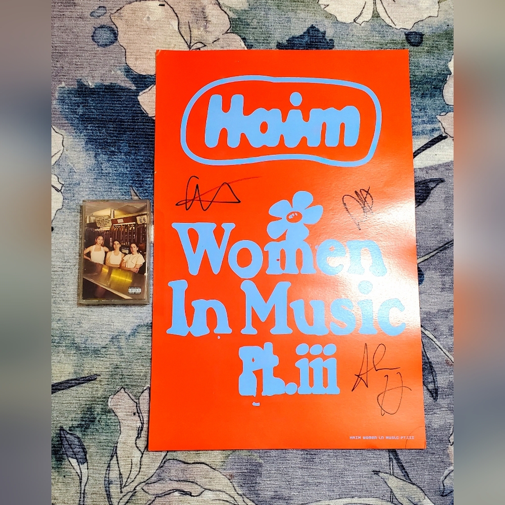 SIGNED Haim Women in Music Pt. iii Poster and Cassette Tape Indie Pop Rock Music